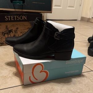 BareTraps Black Buckle Ankle Boots